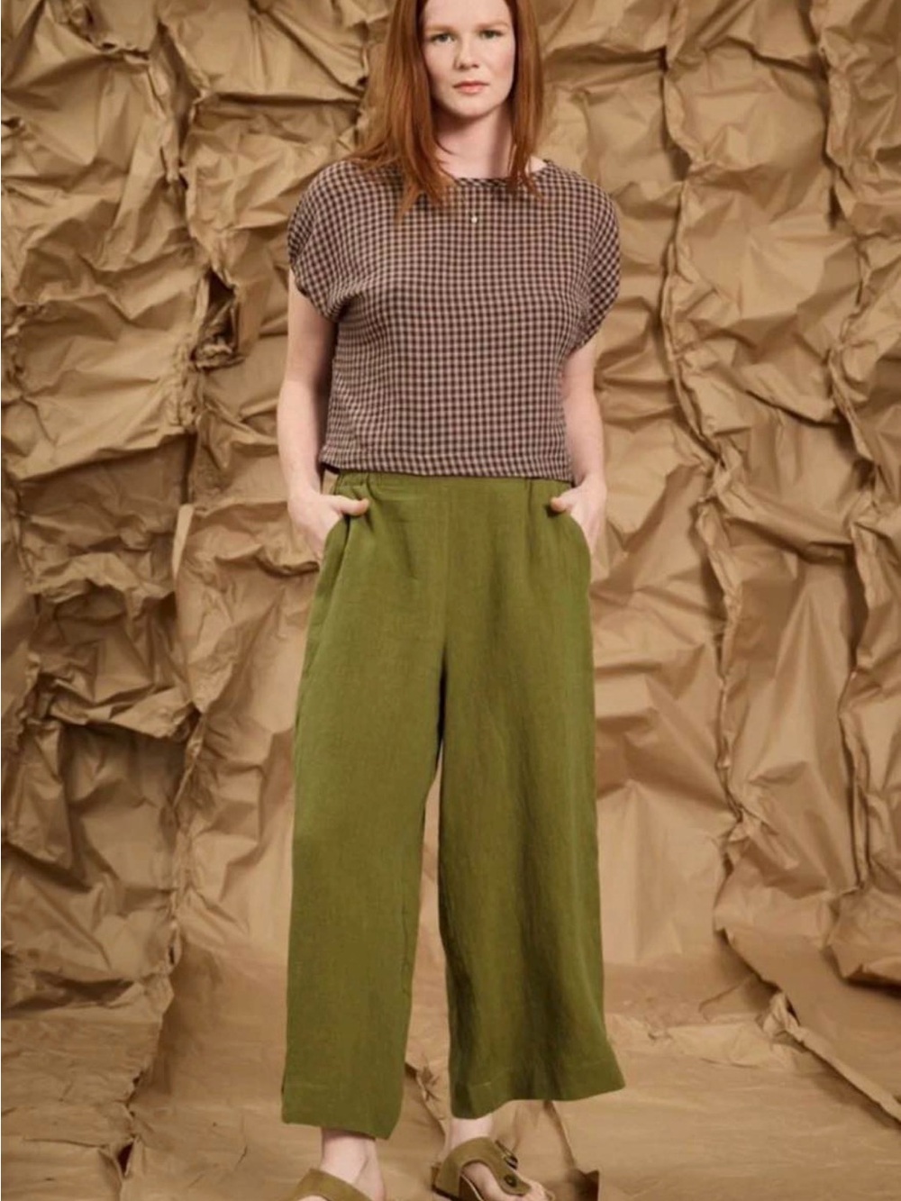New 100% Linen Merlot Pants—Melow Design (brand new, never worn)